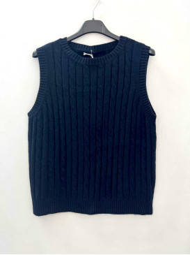 Pull torsadé col rond sans...