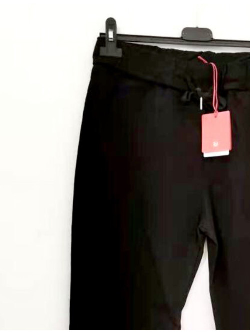 Pantalon stretch avec élastique taille et lien