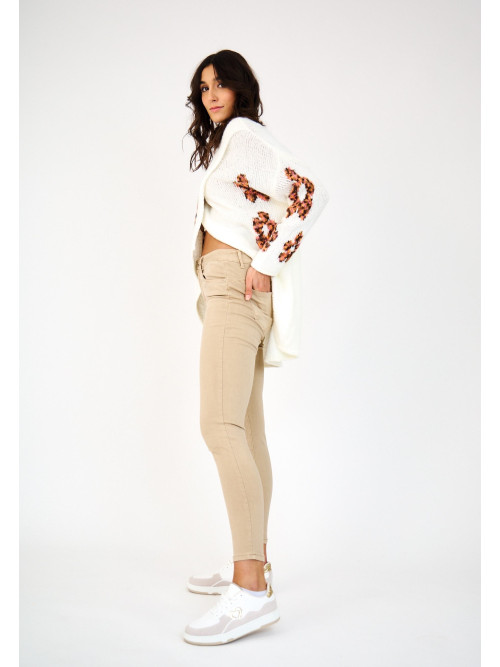 Jean slim couleur effet "push up"