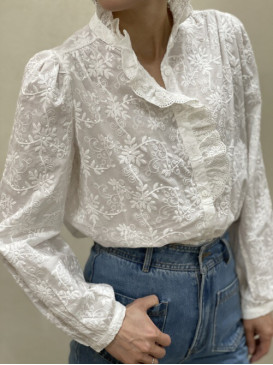Chemise brodée manches longues
