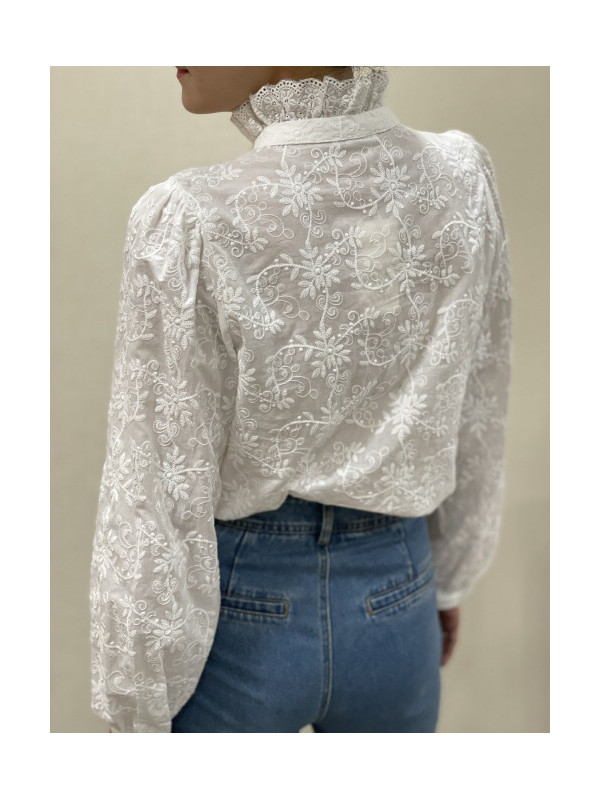 Chemise brodée manches longues