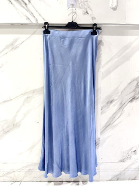 Jupe longue en satin unie -...