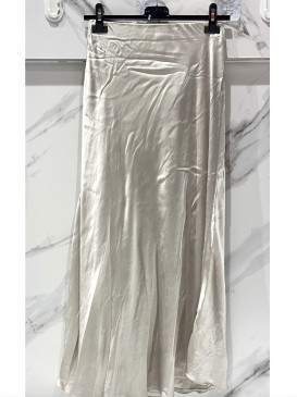 Jupe longue en satin unie -...