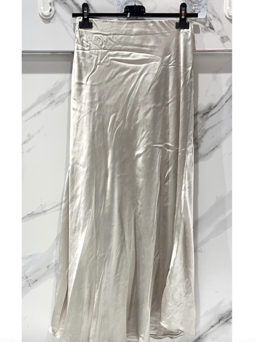 Jupe longue en satin unie