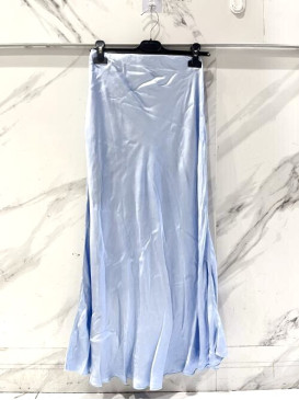 Jupe longue en satin unie -...