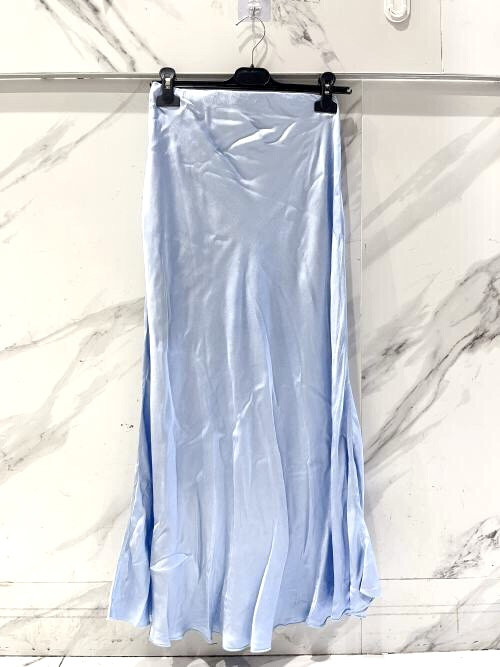 Jupe longue en satin unie