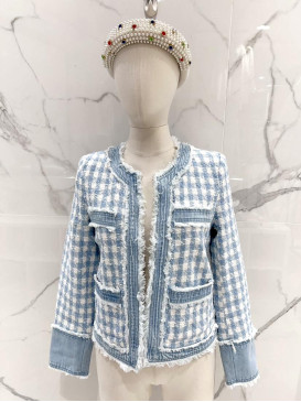 Veste tweed col rond...