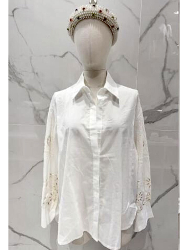 Chemise XXL manches longues avec broderies