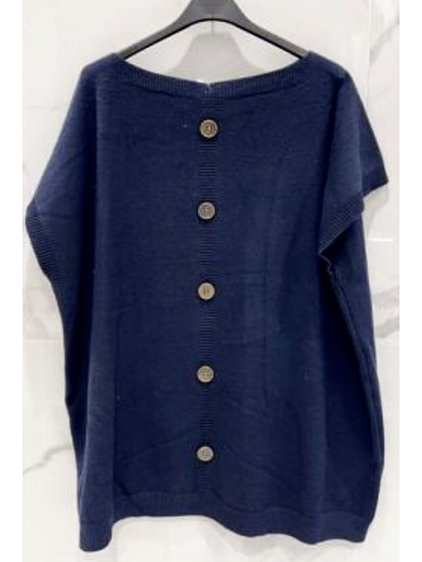 Pull XXL sans manche boutons dos