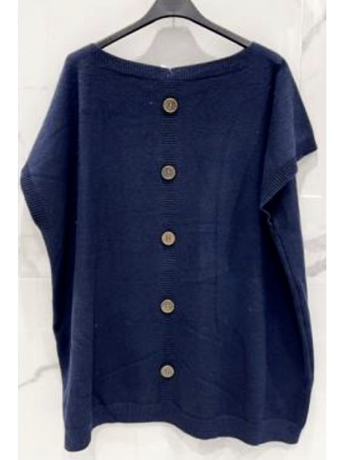 Pull XXL sans manche boutons dos