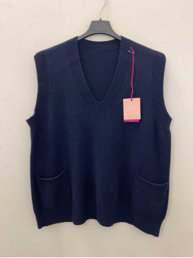 Pull droit col V sans laine...