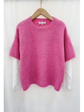 Pull col rond manches...