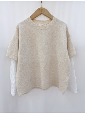 Pull col rond manches...