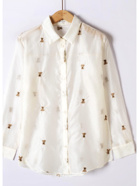 Chemise brodée oursons...