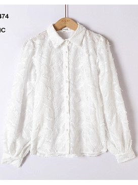 Chemise brodée plumes en...