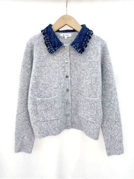 Gilet maille col claudine...