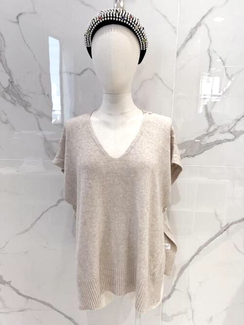 Pull XXL oversized col V sans manches