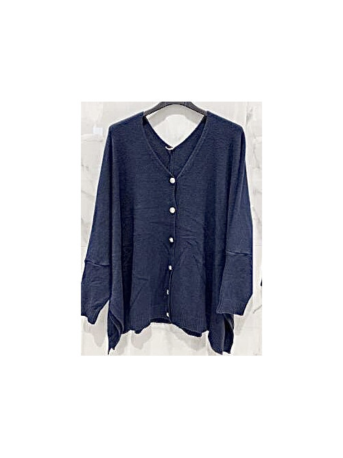 Gilet XXL oversized col V manches longues