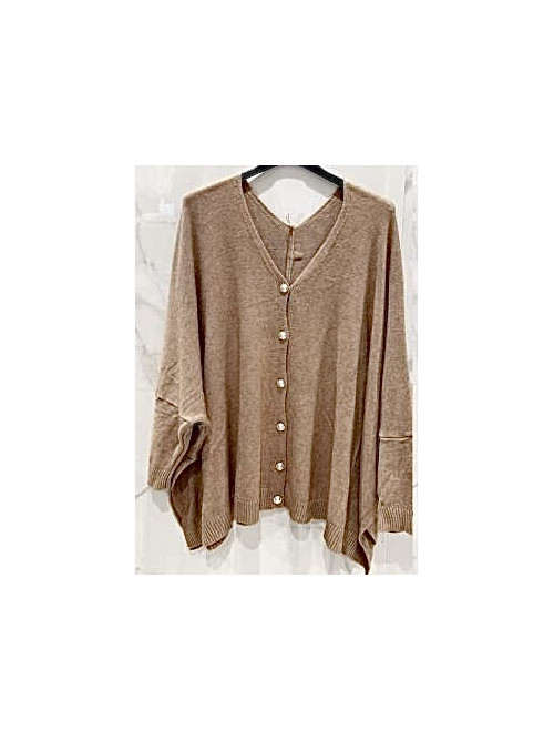 Gilet XXL oversized col V manches longues