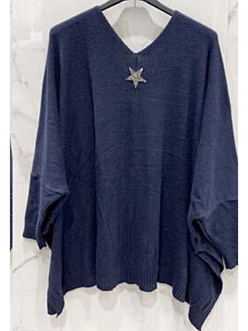 Gilet XXL oversized col V manches longues