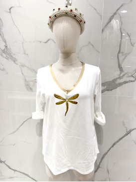 T-shirt col V manches...
