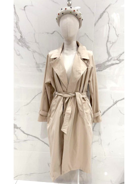Trenchcoat long uni à...