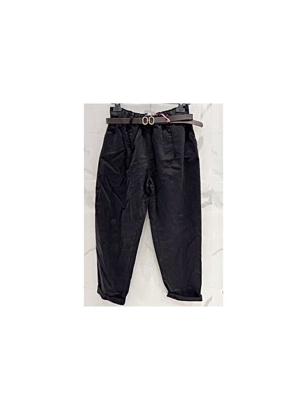 Pantalon stretch avec élastique taille et ceinture