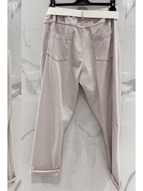 Pantalon stretch XXL avec élastique taille et ceinture