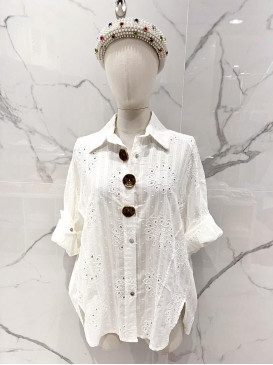 Chemise oversized brodée...
