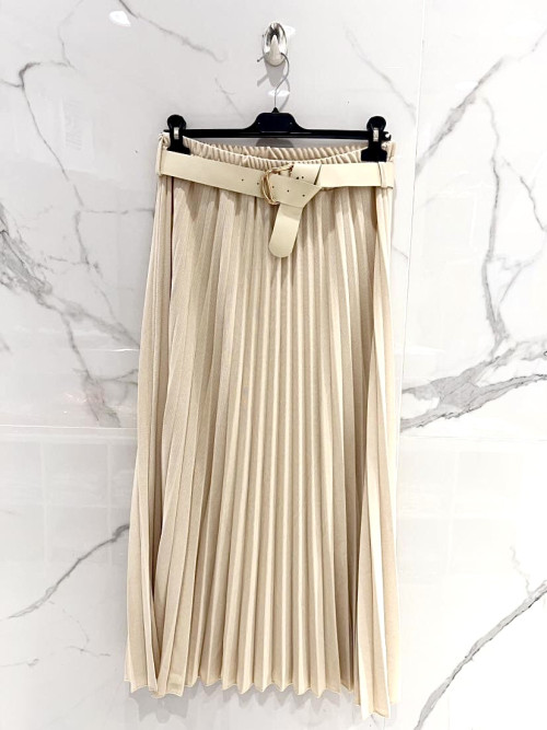 Jupe longue plissée avec sa ceinture