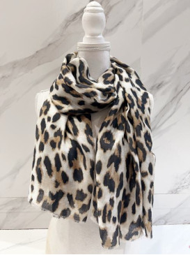 Foulard imprimé léopard - Noir