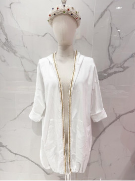 Veste longue en coton avec...