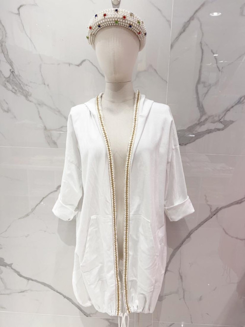 Veste longue en coton avec capuche