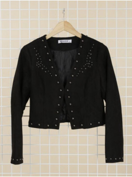 Veste cropped sans col...