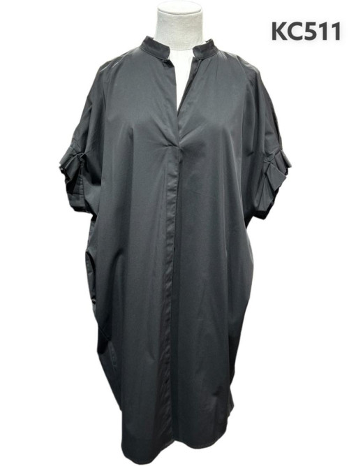 Robe courte oversized en popeline de coton