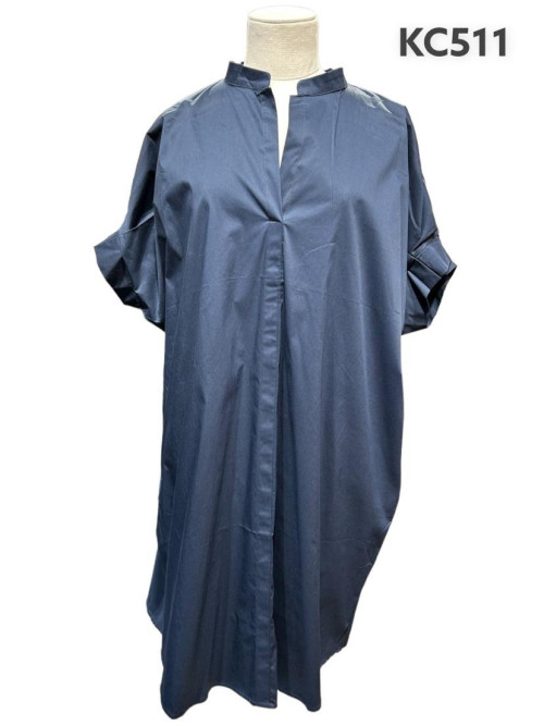 Robe courte oversized en popeline de coton