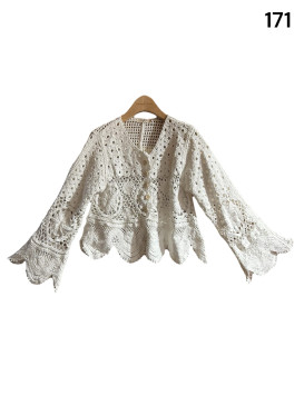 Pull cropped en crochet bas...