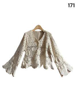 Pull cropped en crochet bas...