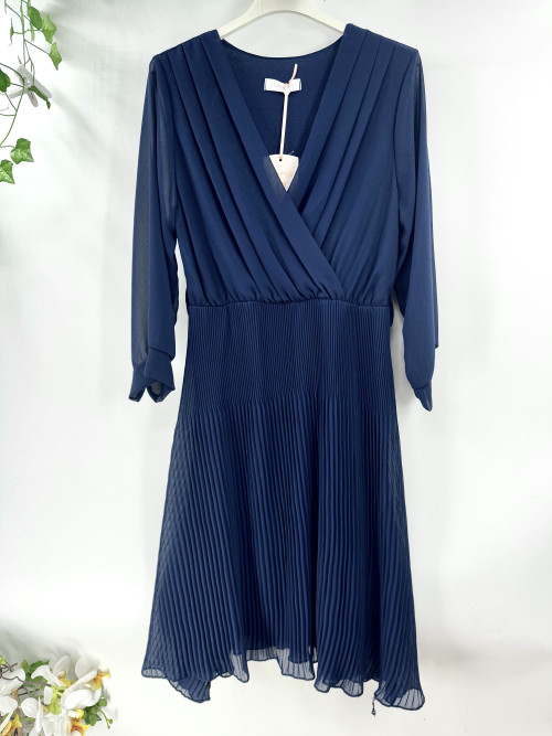 Robe cache-cœur courte plissée Emporium