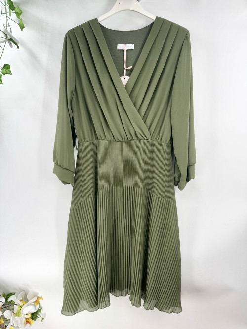 Robe cache-cœur courte plissée Emporium