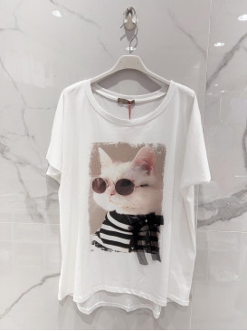 T-shirt oversized col rond...