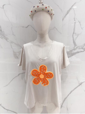 T-shirt col V manches...