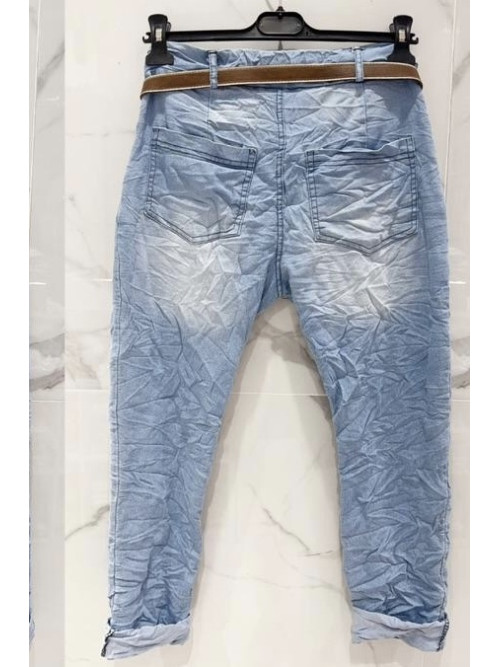 Jean slim souple et léger avec ceinture