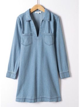 Robe courte en jean manches...