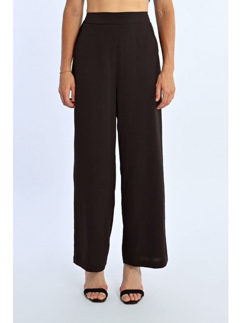 pantalon wide leg élastique taille