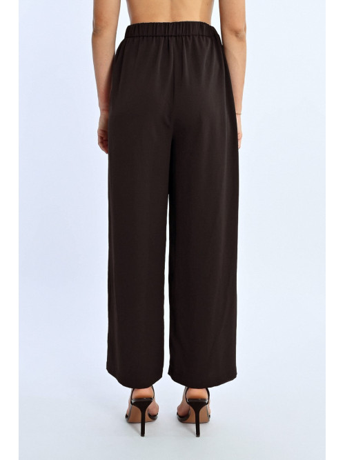 pantalon wide leg élastique taille