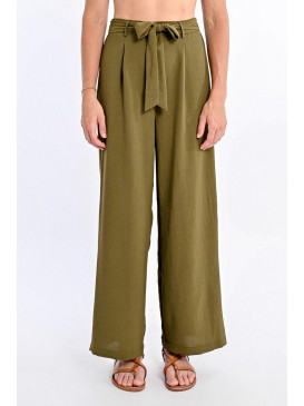 Pantalon wide leg lien et...