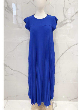 Robe longue plissée col...