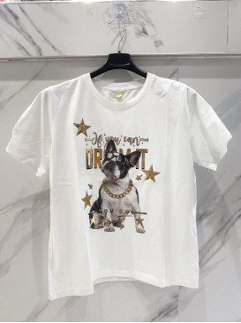 T-shirt imprimé chien...