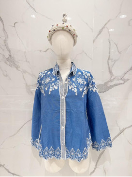 Chemise oversized chambray...